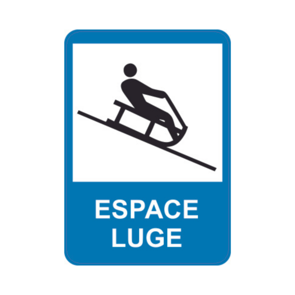 Panneau d'info rectangle Dibon 35x50cm "Espace luge" REC-DIB199